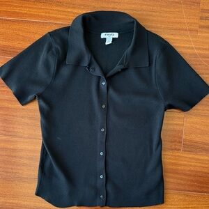 RSQ Black Short Sleeve Button-Down Shirt